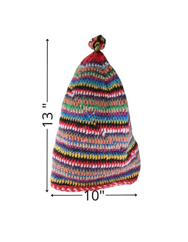 Multicoloured striped wool Berber beanie