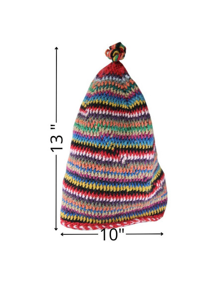 Multicoloured striped wool Berber beanie