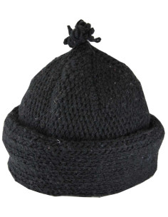 Tuque berbère en laine noire unie