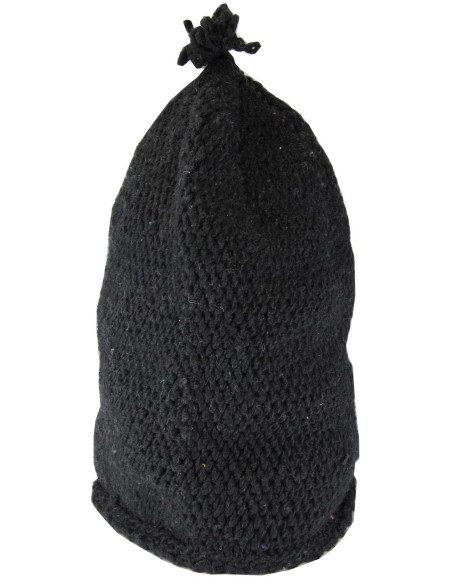 Plain black wool Berber beanie