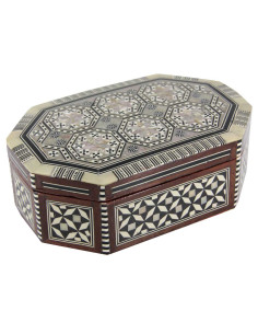 Octagonal mother-of-pearl inlaid box