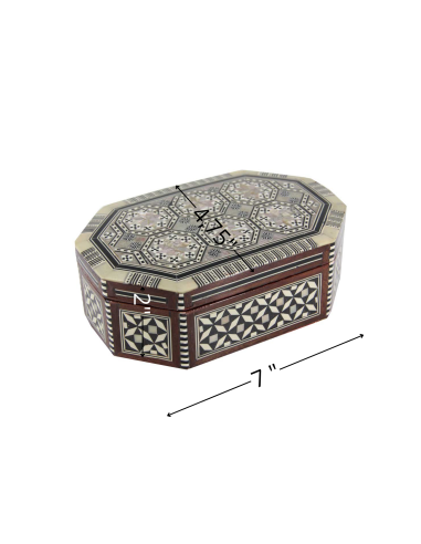 Octagonal mother-of-pearl inlaid box