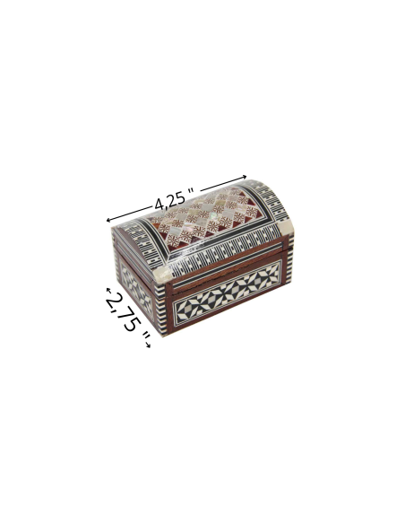 Petit coffret bombé en marqueterie de nacre