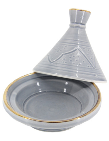 Mini tajine en céramique gravée à liseré doré,...