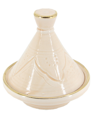 Mini tajine en céramique gravée à liseré doré,...