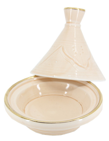 Mini tajine en céramique gravée à liseré doré,...