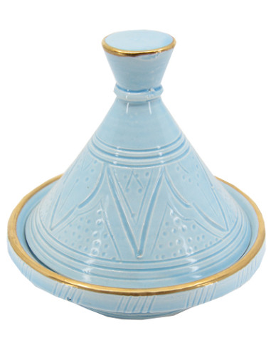 Mini tajine en céramique gravée à liseré doré,...