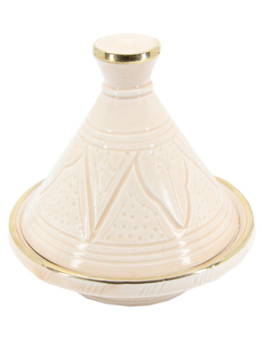 Mini tajine en céramique gravée à liseré doré,...