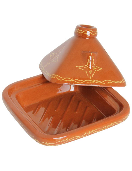 Tajine marocain carré en terre cuite 30 cm (12 po) – 4 à 6 personnes