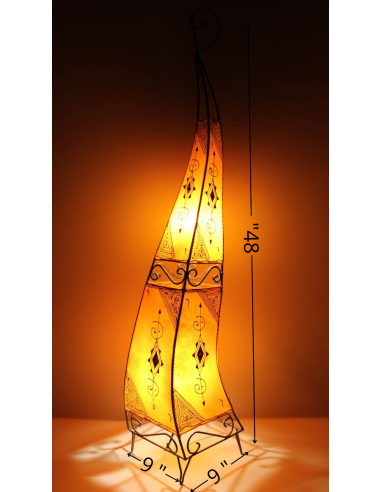 Moroccan leather lamp T2 Pattern 1