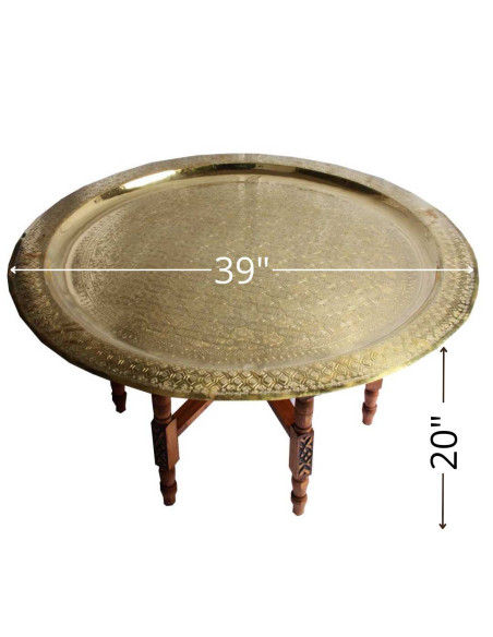 Hammered Copper Tray Table, Large