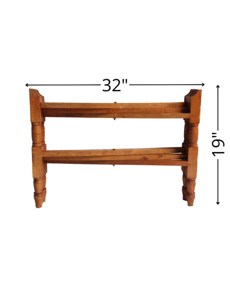 Plateau en cuivre martelé sur pieds, grand modèle