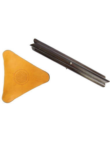Mini Folding Leather Stool, Yellow