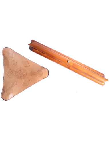 Mini tabouret pliant en cuir naturel