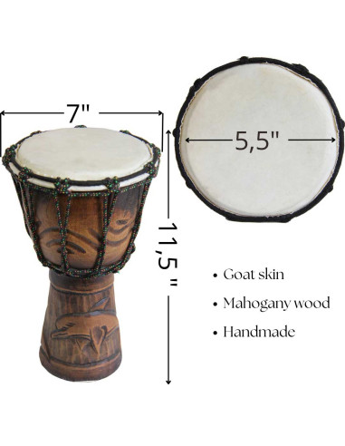 Djembe avec motif dauphin