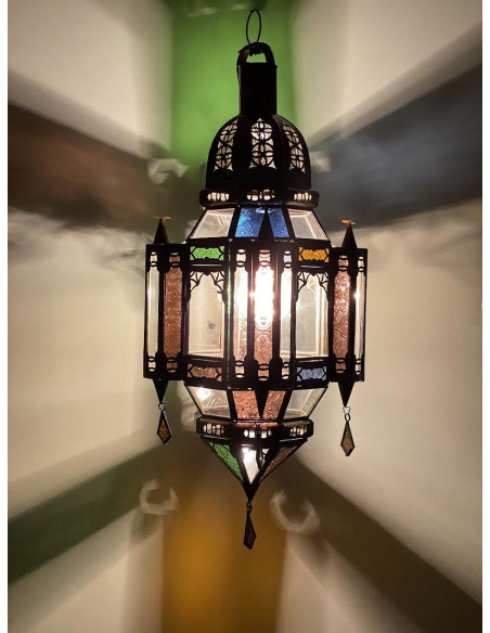 Suspension marocaine artisanale multicolore, 25 po