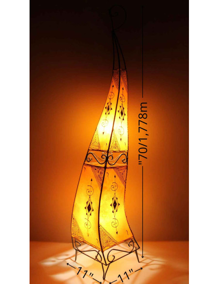 Lampe marocaine en cuir T3 Motif 1