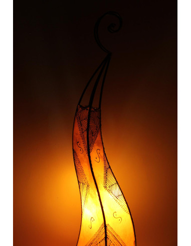 Lampe marocaine en cuir T3 Motif 2