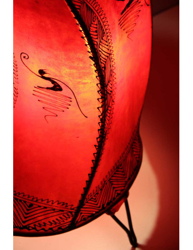 Moroccan leather lamp T3 Pattern 3