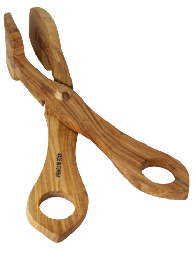Olive Wood Scissor Salad Tongs