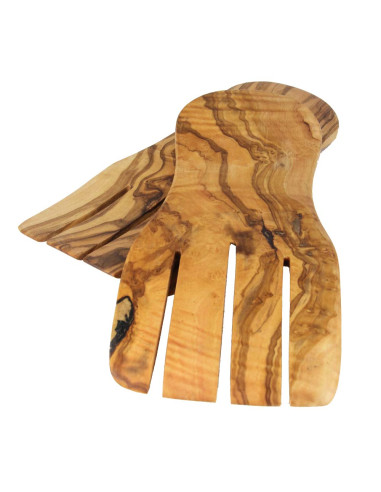 Hand-Shaped Olive Wood Salad Servers