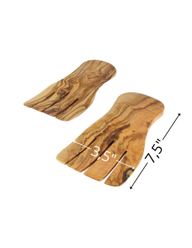 Hand-Shaped Olive Wood Salad Servers