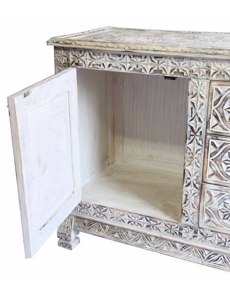Buffet antique 2 portes 3 tiroirs