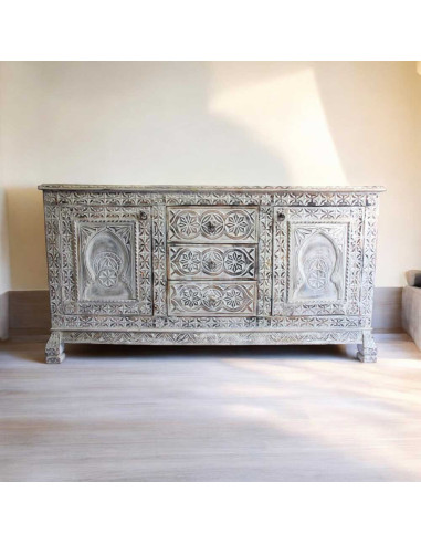 Buffet antique 2 portes 3 tiroirs