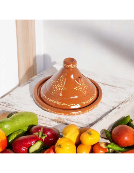 Tajine marocain en terre cuite 36 cm (14 po) – 6 à 8 personnes