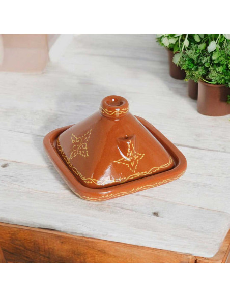 Square Moroccan Clay Tagine 30 cm (12 in) – Serves 4 to 6