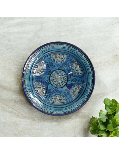 Assiette marocaine bleu