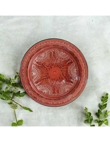 Assiette marocaine rouge