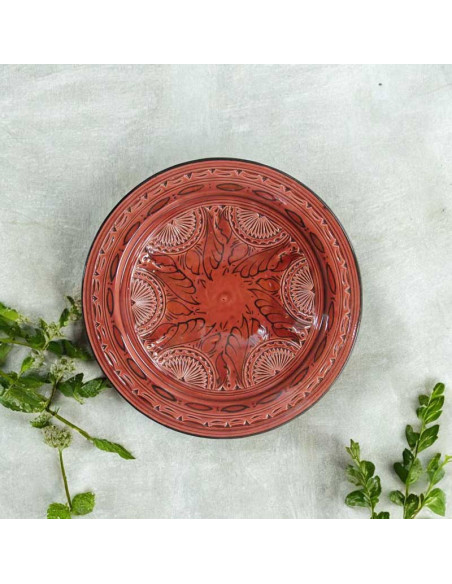 Assiette marocaine rouge