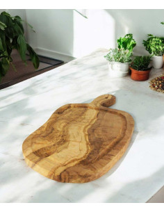 Planche à viande en bois d'olivier avec poignée