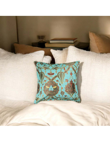 Housse de coussin turque bleu ciel Motif