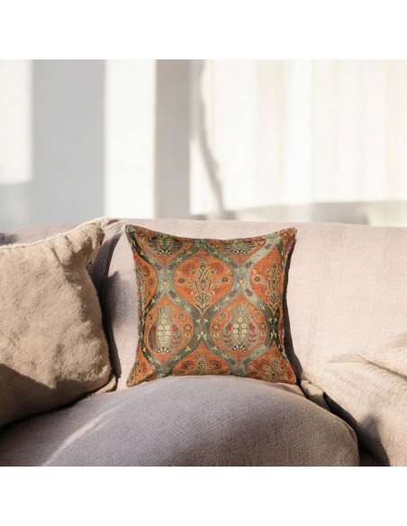 Housse de coussin turque orange rouille Motif 2