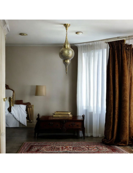 Lustre marocain goutte doré, nouveau modèle