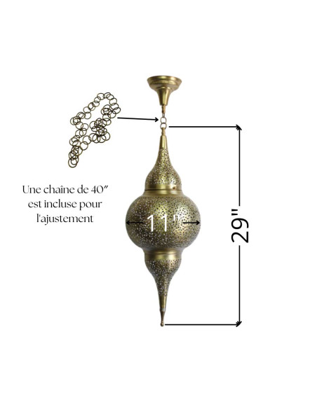 Lustre marocain goutte doré, nouveau modèle