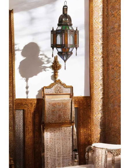Moroccan Handcrafted Multicolor Pendant Light, 25 in