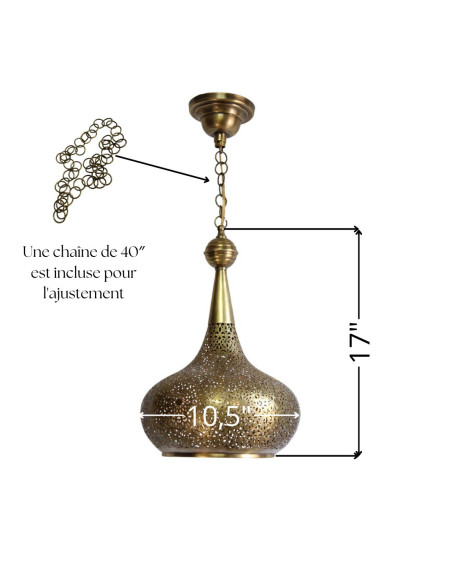 Lustre marocain doré pour salle à manger