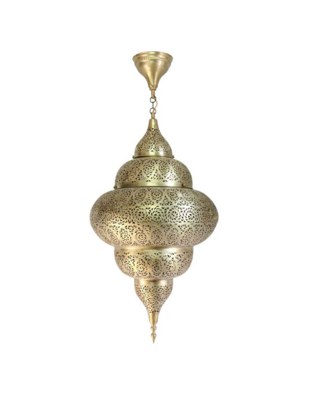 Lustre marocain en cuivre doré Halazouna, 32 po