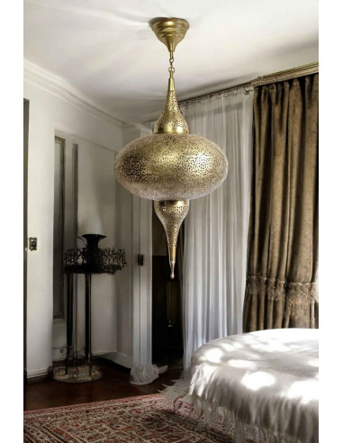 Moroccan Gold Copper Chandelier Diamond, New,...
