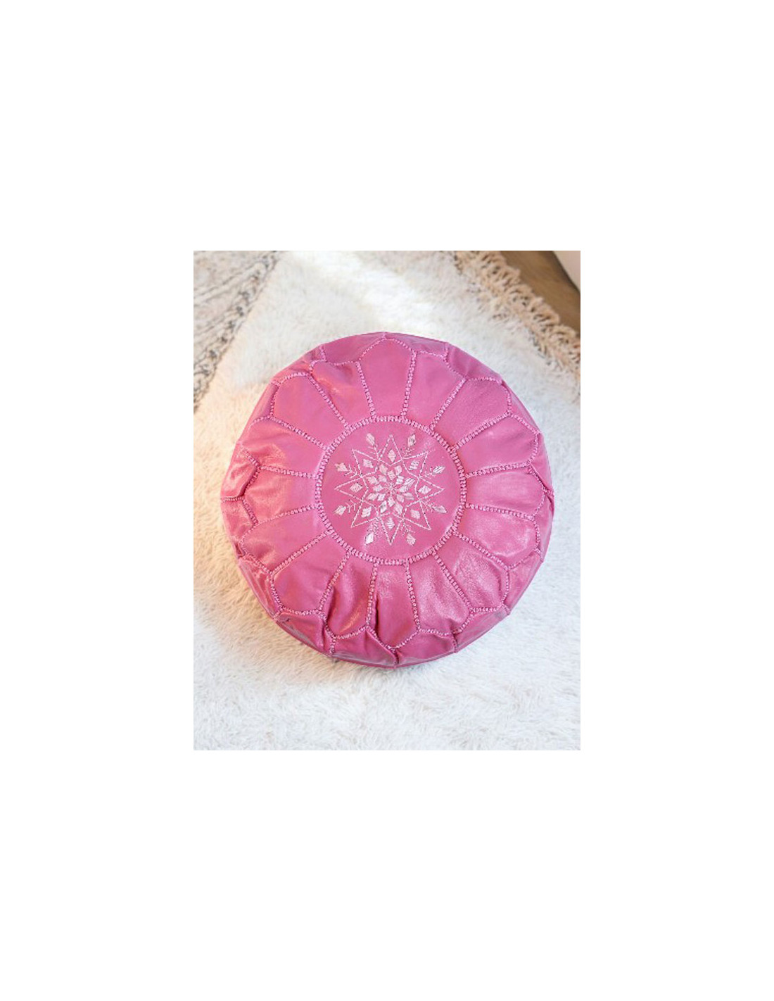 Pouf marocain rose