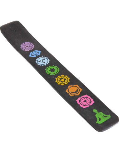 Black seven chakras incense stick holder