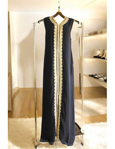 Kaftan marocain noir et dorée