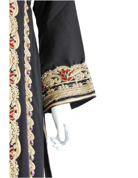 Kaftan marocain noir et dorée