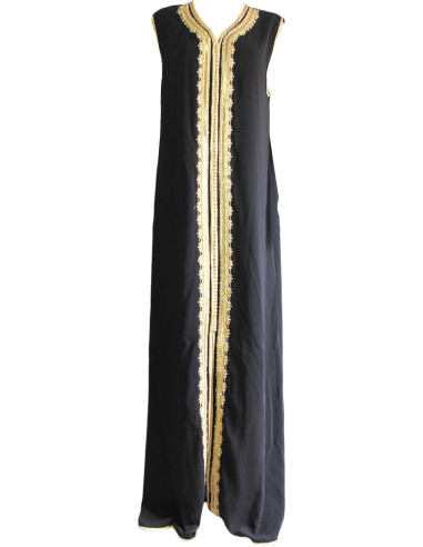 Kaftan marocain noir et dorée
