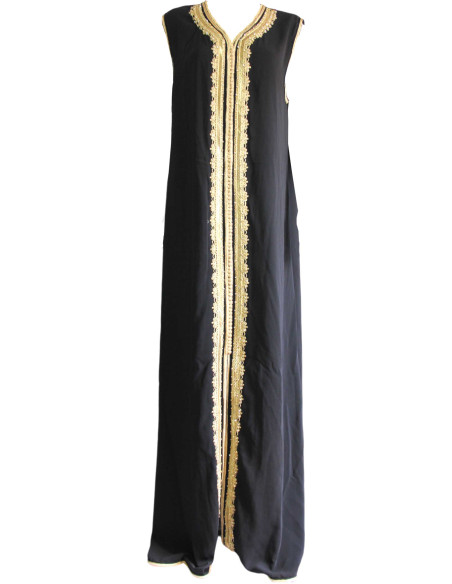 Kaftan marocain noir et dorée