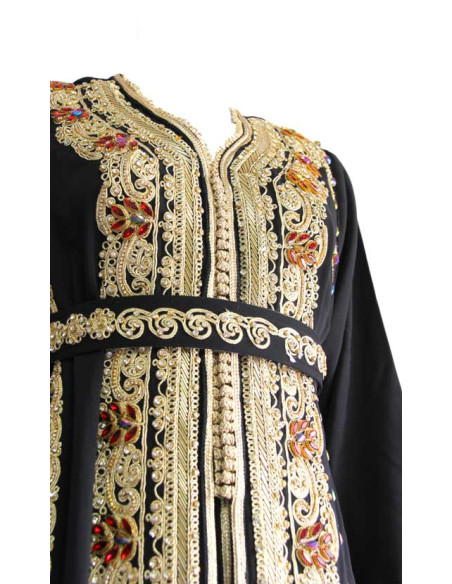 Kaftan marocain noir et dorée