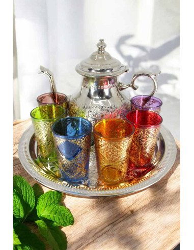 Service à thé marocain Tétouan – 6 personnes,...
